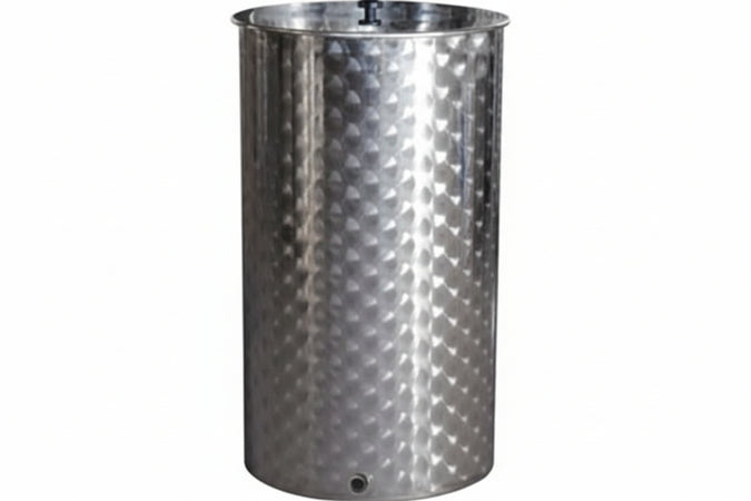 Contenitore Enologico Fondo A Pentola Inox Aisi 304 Saldato- - Lt.200 Ø Mm.580X890H. Bocc.F1/2 Fiorettato - 1 Pezzi Belvivere
