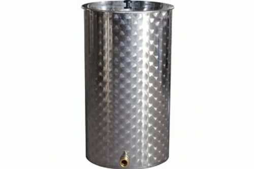 Contenitore Enologico Fondo A Pentola Inox Aisi 304 Saldato- - Lt.300 Ø Mm.650X1000H. Bocc.F3/4 Fiorettato - 1 Pezzi Belvivere