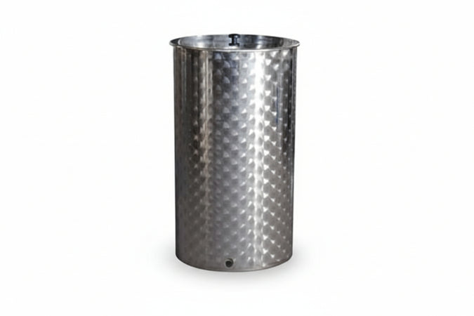 Contenitore Enologico Fondo A Pentola Inox Aisi 304 Saldato- - Lt.500 Ø Mm.740X1250H. Bocc.F1 Fiorettato - 1 Pezzi Belvivere