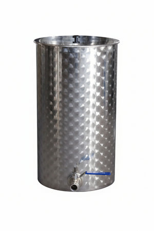 Contenitore Enologico Fondo A Pentola Inox Aisi 304 Saldato- - Lt.1000 Ø Mm.950X1500H. Bocc.F1 Fiorettato - 1 Pezzi Belvivere
