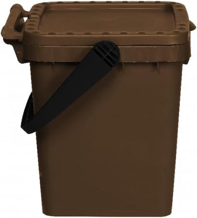 Pattumiera Per Raccolta Differenziata 'Ecoplus' 10 Lt.- Cm 24 X 25,5 X H 29,5 Corpo+Coperchio Marrone - Ecoplast