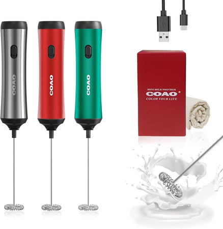 Mini schiumalatte elettrico potente e verde ricaricabile portatile COAO