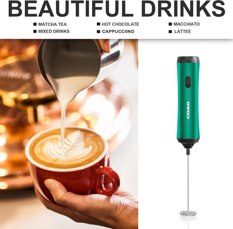 Mini schiumalatte elettrico potente e verde ricaricabile portatile COAO