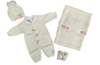 Marlù Corredino Bimba 0-3 Mesi Bianco e Rosa 5 Pz.