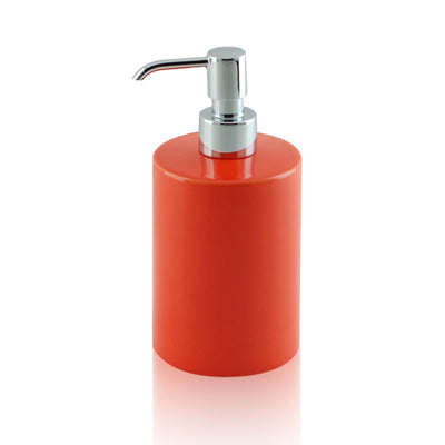Dispenser - dosatore di sapone liquido da appoggio in ceramica e ottone cromato - accessori bagno