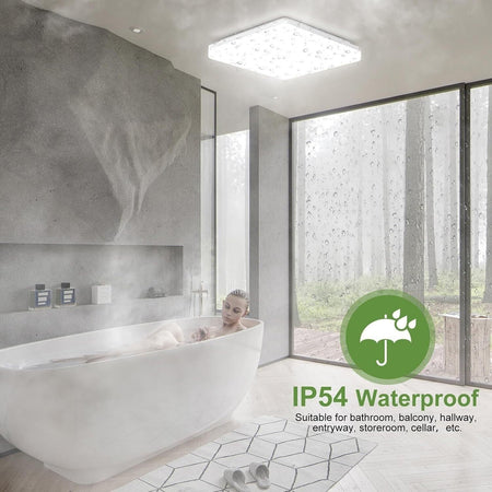 LEZOE Lampada da soffitto a LED con sensore di movimento, 18 W, 1800 lm
