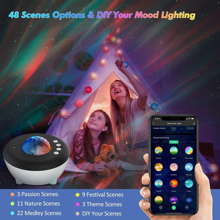 Proiettore Aurora, proiettore di stelle aurora boreale, altoparlante Bluetooth
