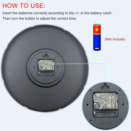 Orologio da parete Nutabevr da 12 pollici, nero, silenzioso, moderno, 30 cm