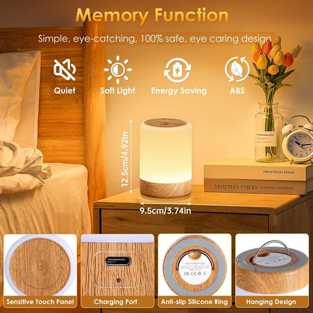 Luci notturne per bambini per camera da letto,da comodino touch senza fili