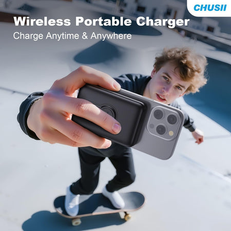 Caricabatterie Power bank portatile magnetico wireless 12000 mAh ricarica rapida