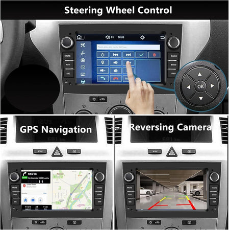 Autoradio 2 DIN per Opel Corsa d Astra h Zafira b Meriva Vivaro Bluetooth Argent