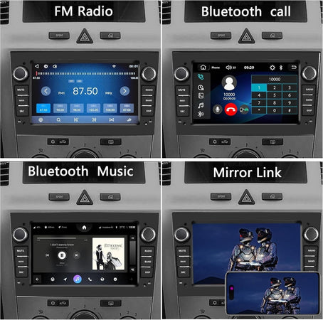 Autoradio 2 DIN per Opel Corsa d Astra h Zafira b Meriva Vivaro Bluetooth Argent