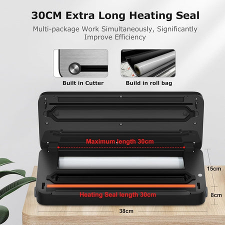 Macchina per sottovuoto Bonsenkitchen con taglierina integrata per alimenti