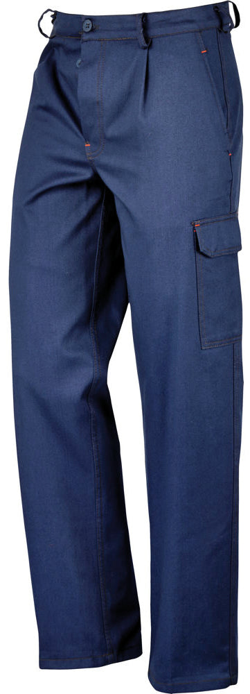 Pantalone 100% Cotone Cargo Col. Blu Tg. 50
