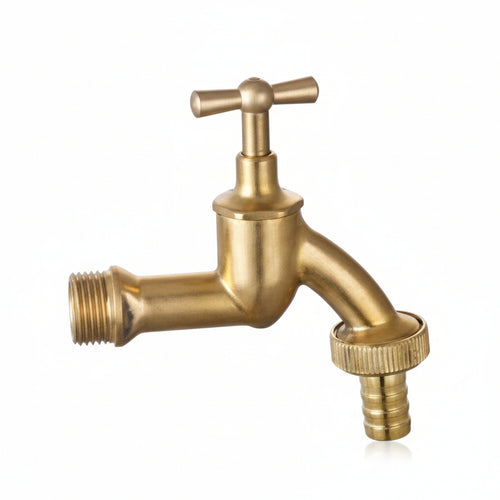 Rubinetto Artistico In Ottone Oro Lucido Limp- - Attacco M1/2 - Raccordo Terminale M 3/4 - 1 Pezzi Vette
