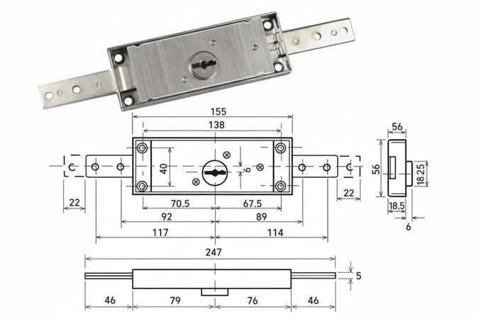 Serratura Doppia Mappa Per Serranda Centrale 1600- - (1600) - 1 Pezzi Potent