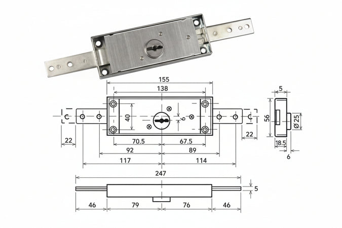 Serratura Doppia Mappa Per Serranda Centrale 1600- - Ka (1600Ka) - 1 Pezzi Potent