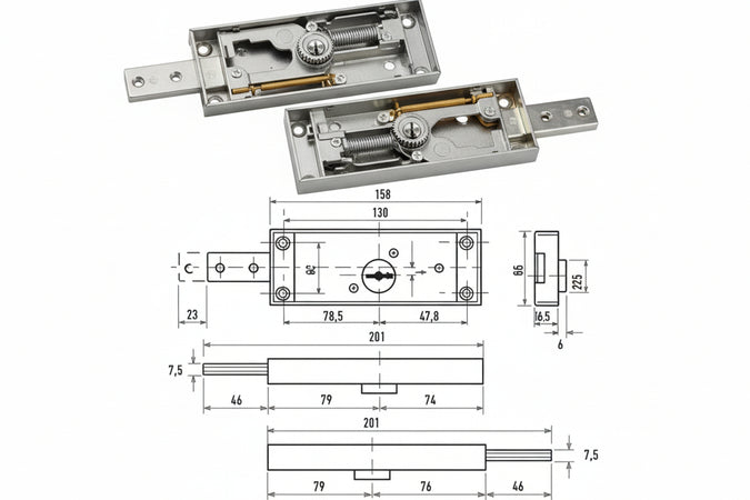 Serratura Doppia Mappa Per Serranda Laterale 1600- - Dx (1610) - 1 Pezzi Potent