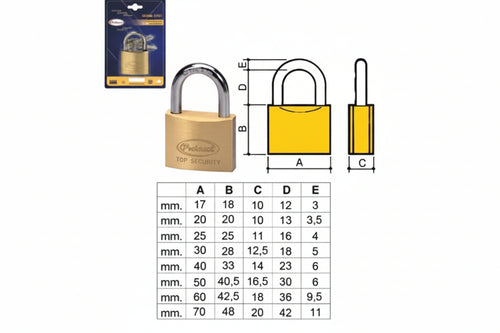 Lucchetto Ottone Arco Normale 2700 In Blister- - Mm.40 (2740B) - 12 Pezzi Potent