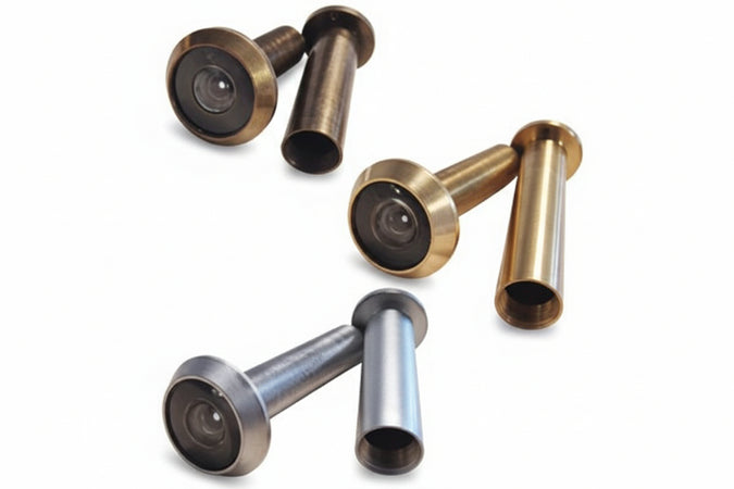 Spioncino Tondo In Ottone- - Ãe¸ Mm.14, Mm.50/82, 180Â°, Bronzato (12910/Br) - 3 Pezzi Potent