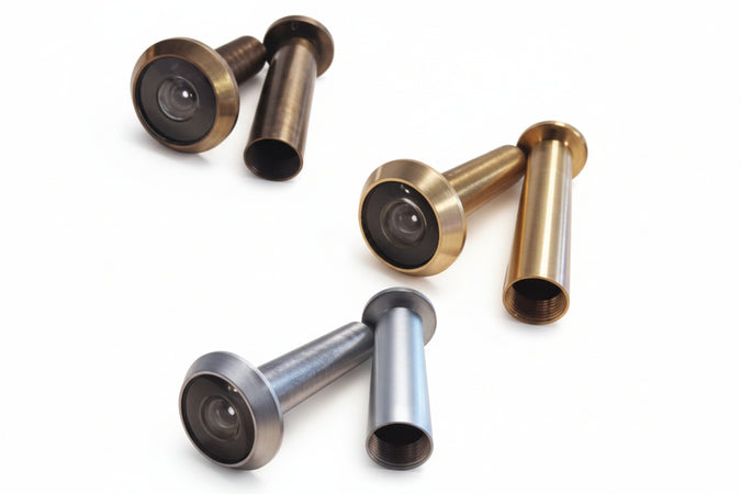 Spioncino Tondo In Ottone- - Ãe¸ Mm.14, 70/120, 180Â°, Cromo Satinato (12940/Sa) - 3 Pezzi Potent