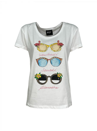 VERY SIMPLE T-shirt Donna Very Simple 109CO_BIANCO da donna