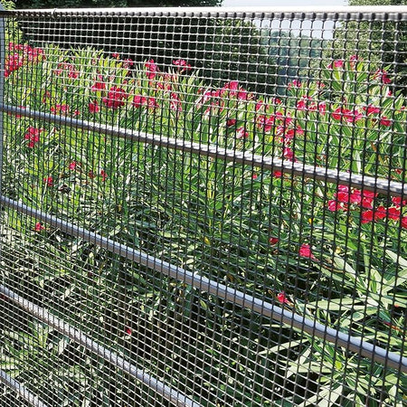 Rete Di Protezione 'Quadra' 1,0X50 Mt - Colore Antracite Rete Protettiva In Plastica A Maglia Quadrata Per Balconi, Cancelli E Recinzioni