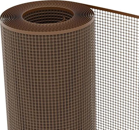 Rete Di Protezione 'Quadra' 1,0X50 Mt - Colore Marrone Rete Protettiva In Plastica A Maglia Quadrata Per Balconi, Cancelli E Recinzioni