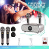 Altoparlante Bluetooth per karaoke, karaoke con 2 microfoni wireless UHF