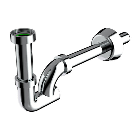 Sifone Scarico A Colonna In Abs Cromato Senza Piletta Per Lavabo E Bidet Con Ispezione Modello Kappa - 1X Ø26×250 Mm - Bon