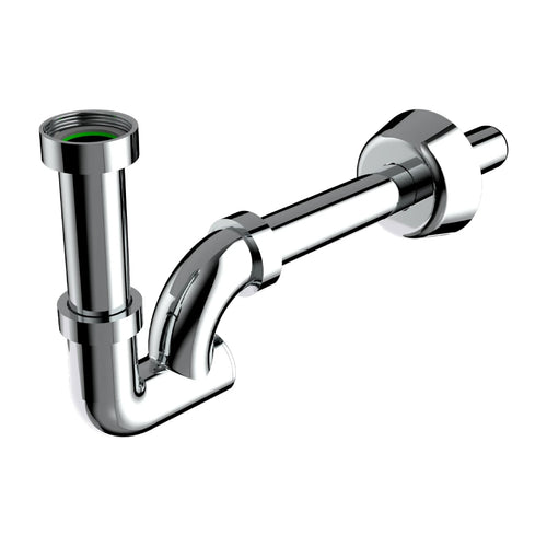 Sifone Scarico A Colonna In Abs Cromato Senza Piletta Per Lavabo E Bidet Con Ispezione Modello Kappa - 1X Ø26×250 Mm - Bon