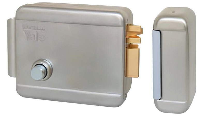Yale Elettroserratura Legno Appl.C/Pulsante+S Acciaio Zincato Art. 674 E. 50 Dx