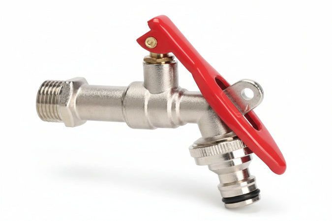 Rubinetto A Sfera Con Manglia A Leva E Chiusura Con Lucchetto- - M 1/2 Con Portagomma F 3/4 - 2 Pezzi Aglaia