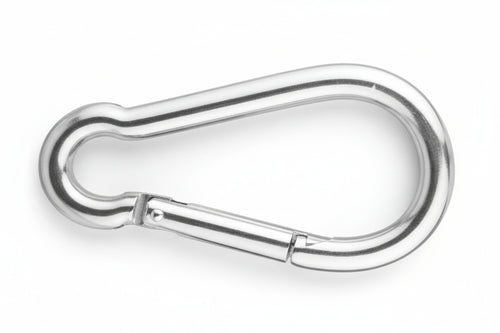 Moschettone Da Pompiere Acciaio Nichelato- - Mm.50 - 50 Pezzi Quality