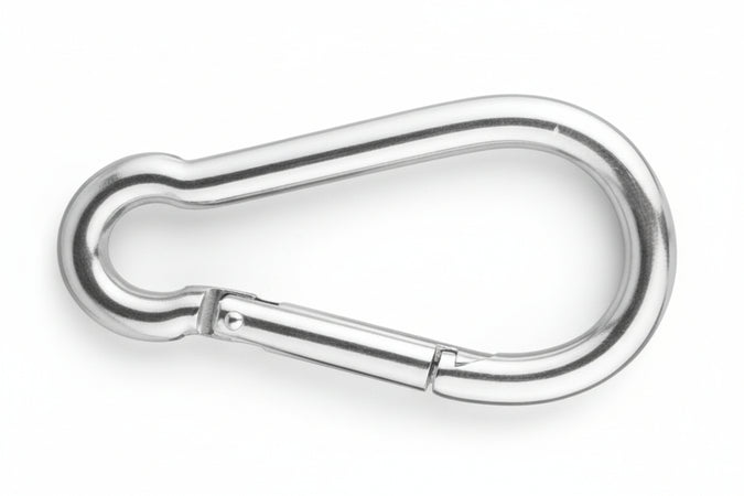 Moschettone Da Pompiere Acciaio Nichelato- - Mm.50 - 50 Pezzi Quality