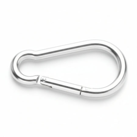 Moschettone Da Pompiere Acciaio Nichelato- - Mm.60 - 50 Pezzi Quality