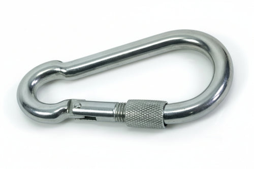 Moschettoni Con Chiusura A Ghiera In Acciaio Nichelato- - Ø Mm. 10X100 - 20 Pezzi Quality