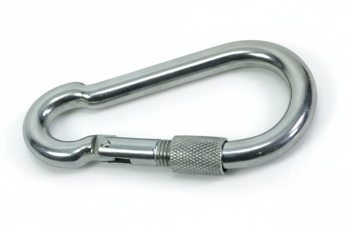 Moschettoni Con Chiusura A Ghiera In Acciaio Nichelato- - Ø Mm. 10X100 - 20 Pezzi Quality