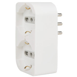 Adattatore Spina 16A 2 Prese Universali Salvaspaz- 1,0 Pz