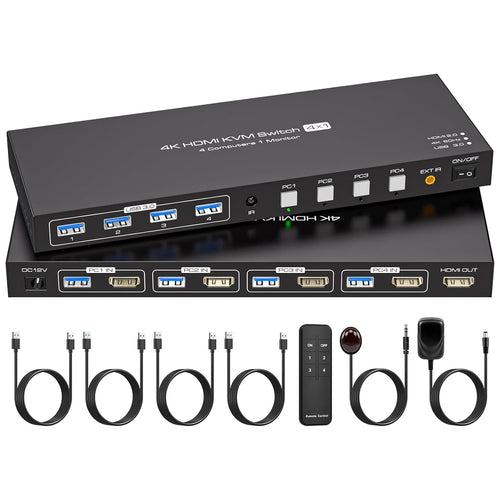 Switch KVM HDMI VPFET a 4 porte, 4 PC, 1 monitor, switch KVM 4K60Hz