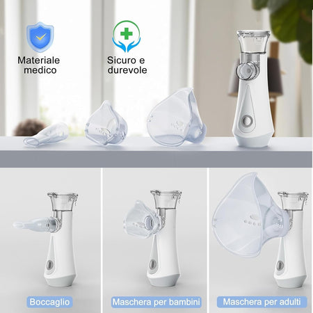 Aerosol silenzioso portatile JOSSIS per bambini e adulti con maschera
