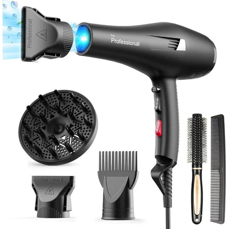 Asciugacapelli Professionale con Ioni 2400W Rapida Salon Phon per Capelli