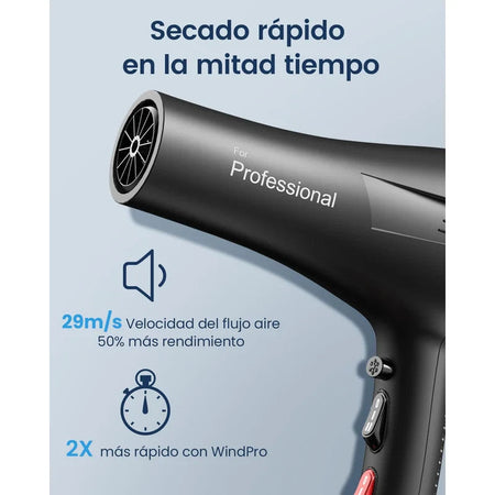 Asciugacapelli Professionale con Ioni 2400W Rapida Salon Phon per Capelli