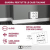 Multipresa Da Parete Esterna 4 Prese Schuko Bianca Con Scatola Di Supporto Per Installazioni Superficiali, Compatibile Con Tutte Le Scatole Da Incasso 3 Posti (Muratura O Cartongesso)