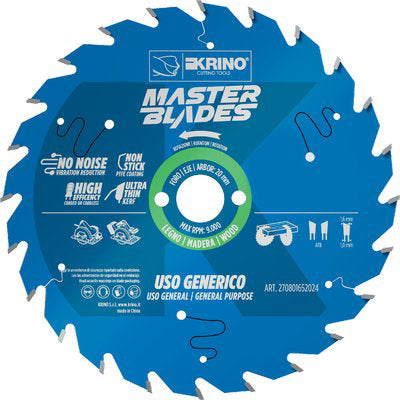 Lama Circolare X Legno Master Blades Krino - Mm 250X30 Denti 80