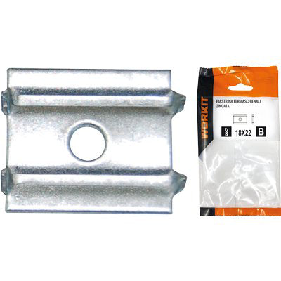 Piastrina Fermaschienali Self Workit - Zincata Mm 18X22 Cf=Pz 18- 5 Confezioni