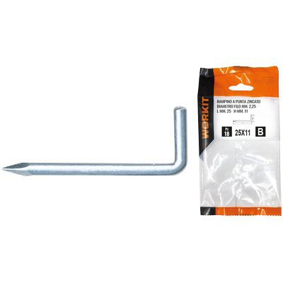 Rampino A Punta Zincato Self Workit - Mod 17X40 Mm 30X12,5X2,5 Cf=Pz 16- 5 Confezioni