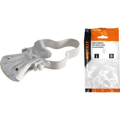 Pinza Barocco X Anello Tenda Self Workit - Acciaio Bianco + Arco Cf=Pz 8- 2 Confezioni