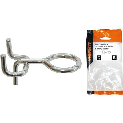Gancio Occhiolo Self Workit - Acciaio X Pannello Espositivo Cromato Cf=Pz 4- 5 Confezioni