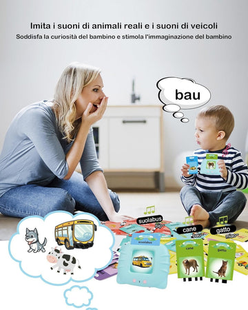 Schede didattiche parlanti giocattoli per bambini da 1 a 12 anni 224 parole